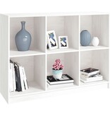 VidaXL Boekenkast 104x33x76 cm massief grenenhout wit