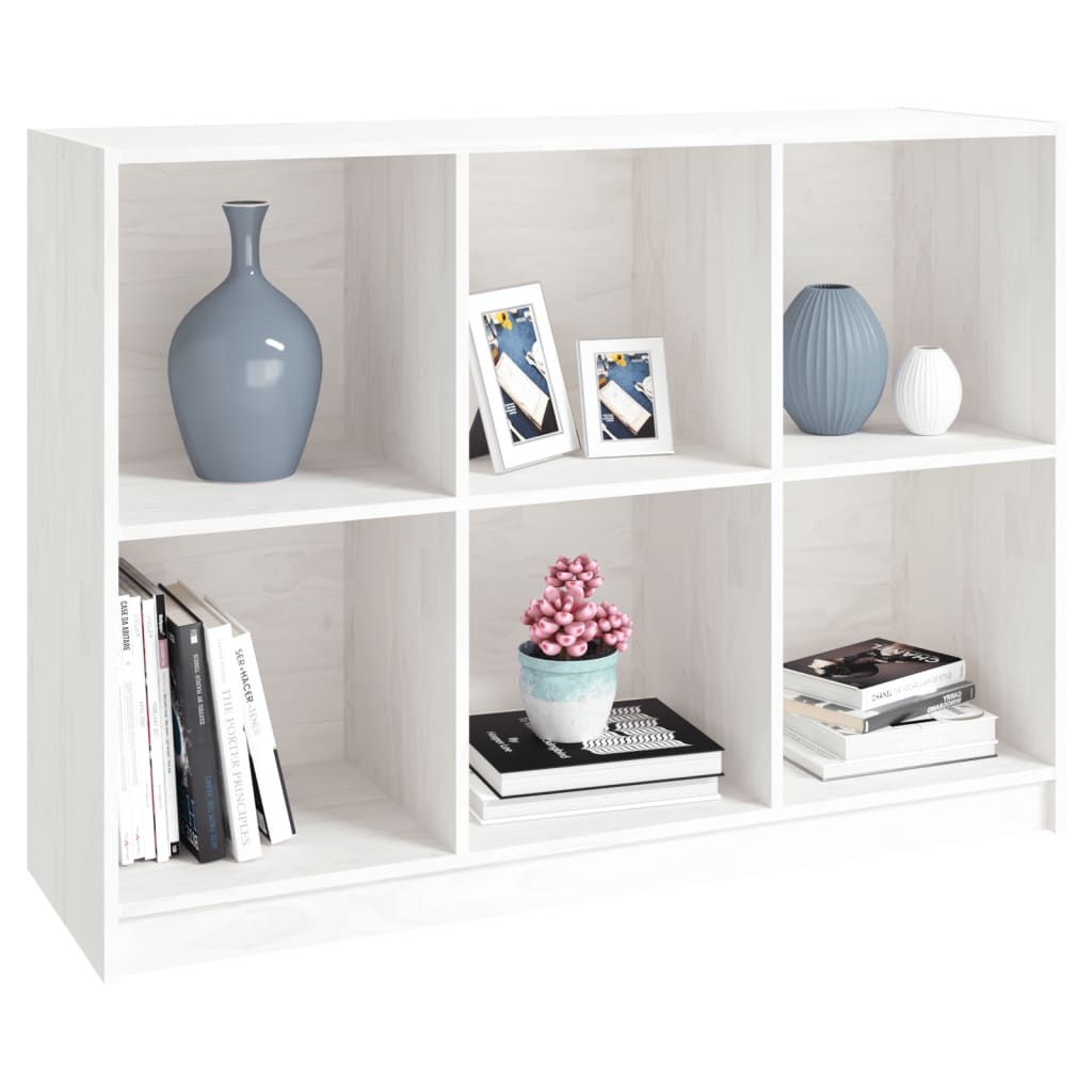 VidaXL Boekenkast 104x33x76 cm massief grenenhout wit