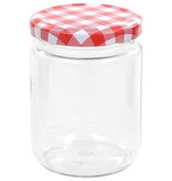 VidaXL Jampotten met wit met rode deksels 48 st 230 ml glas