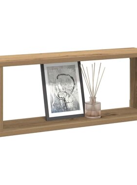 VidaXL Wandschappen kubus 2 st 60x15x23 cm hout artisanaal eiken