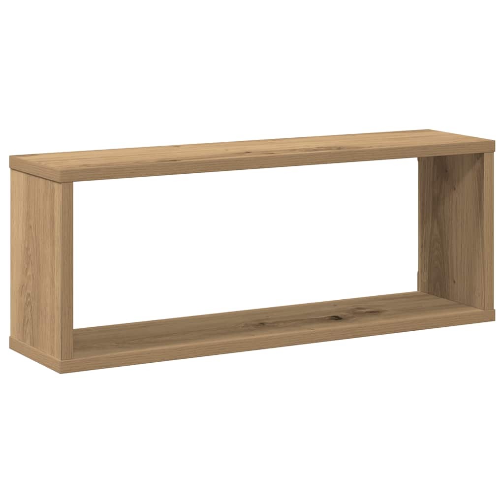 VidaXL Wandschappen kubus 2 st 60x15x23 cm hout artisanaal eiken
