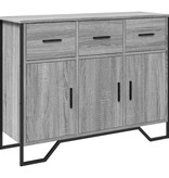 VidaXL Dressoir 97x32,5x74,5 cm bewerkt hout grijs sonoma eikenkleur