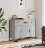 VidaXL Dressoir 97x32,5x74,5 cm bewerkt hout grijs sonoma eikenkleur