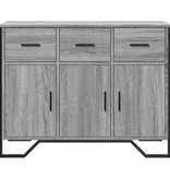VidaXL Dressoir 97x32,5x74,5 cm bewerkt hout grijs sonoma eikenkleur