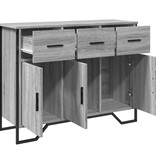 VidaXL Dressoir 97x32,5x74,5 cm bewerkt hout grijs sonoma eikenkleur