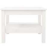VidaXL Salontafel 55x55x40 cm massief grenenhout wit
