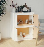 VidaXL Dressoir 60x34x75 cm massief grenenhout wit