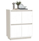 VidaXL Dressoir 60x34x75 cm massief grenenhout wit