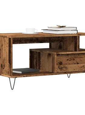 VidaXL Salontafel 90x49x45 cm bewerkt hout oud houtkleurig