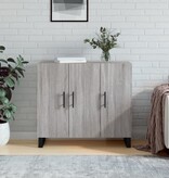 VidaXL Dressoir 90x34x80 cm bewerkt hout grijs sonoma eikenkleurig