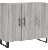VidaXL Dressoir 90x34x80 cm bewerkt hout grijs sonoma eikenkleurig