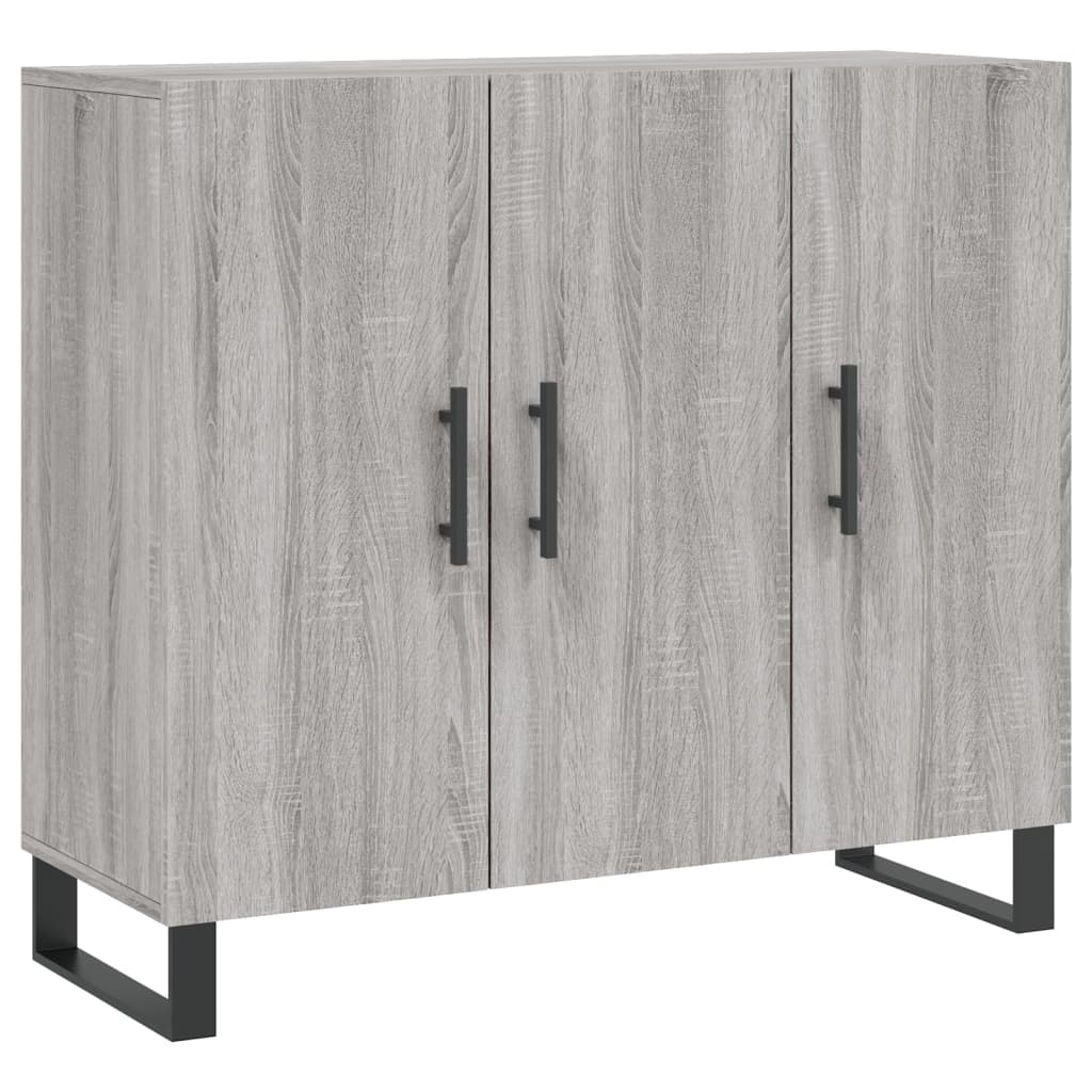 VidaXL Dressoir 90x34x80 cm bewerkt hout grijs sonoma eikenkleurig