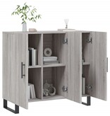 VidaXL Dressoir 90x34x80 cm bewerkt hout grijs sonoma eikenkleurig