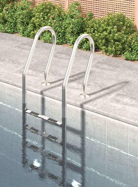 VidaXL Zwembadladder 54x38x184,5 cm 304 roestvrij staal