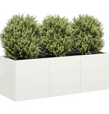 VidaXL Plantenbak 120x40x40 cm koudgewalst staal wit