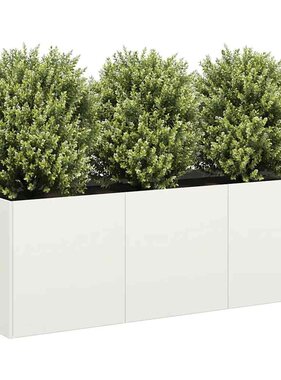 VidaXL Plantenbak 120x40x40 cm koudgewalst staal wit