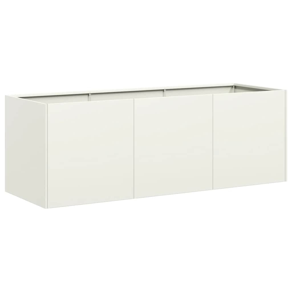 VidaXL Plantenbak 120x40x40 cm koudgewalst staal wit