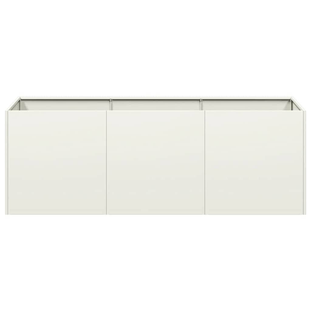 VidaXL Plantenbak 120x40x40 cm koudgewalst staal wit