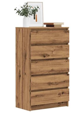 VidaXL Ladekast 60x36x103 cm bewerkt hout artisanaal eikenkleur