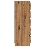 VidaXL Ladekast 60x36x103 cm bewerkt hout artisanaal eikenkleur