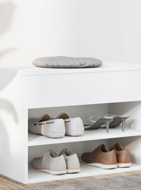 VidaXL Schoenenbank 60x30x45 cm bewerkt hout wit