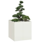 VidaXL Plantenbak 80x80x80 cm staal wit