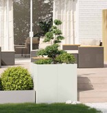 VidaXL Plantenbak 80x80x80 cm staal wit