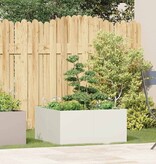VidaXL Plantenbak 80x80x40 cm koudgewalst staal wit
