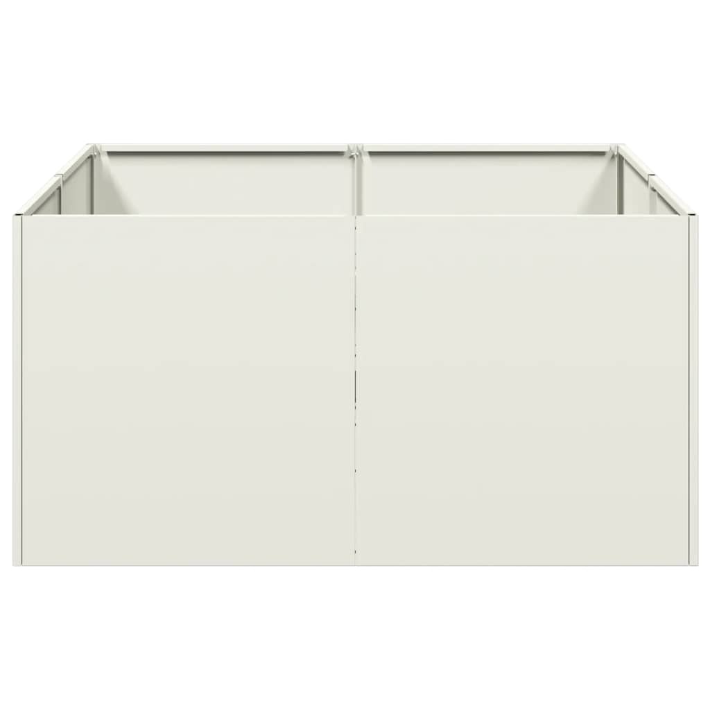 VidaXL Plantenbak 80x80x40 cm koudgewalst staal wit