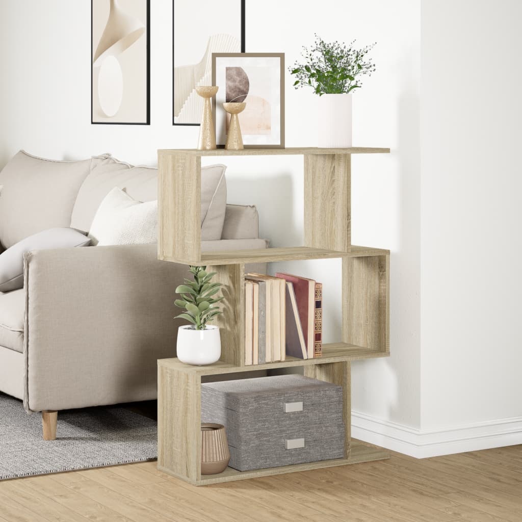 VidaXL Kamerscherm / boekenkast 3-laags 70x24x97 cm hout sonoma eiken
