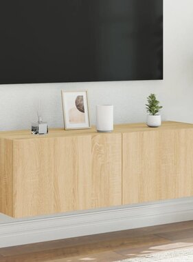 VidaXL Tv-wandmeubel met LED-verlichting 100x35x31 cm sonoma eiken