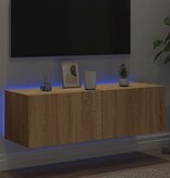 VidaXL Tv-wandmeubel met LED-verlichting 100x35x31 cm sonoma eiken
