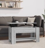 VidaXL Salontafel 101x49x52 cm bewerkt hout grijs sonoma eikenkleurig