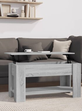 VidaXL Salontafel 101x49x52 cm bewerkt hout grijs sonoma eikenkleurig