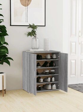 VidaXL Schoenenkast 60x35x70 cm bewerkt hout grijs sonoma eikenkleurig