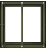 VidaXL Plantenbak 80x80x80 cm staal olijfgroen