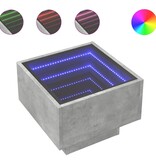 VidaXL Bijzettafel met LED 40x40x30 cm bewerkt hout betongrijs