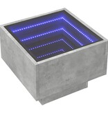 VidaXL Bijzettafel met LED 40x40x30 cm bewerkt hout betongrijs