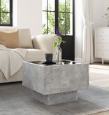 VidaXL Bijzettafel met LED 40x40x30 cm bewerkt hout betongrijs
