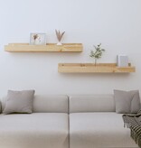 VidaXL Wandschappen 2 st 80x12x9 cm massief grenenhout