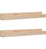 VidaXL Wandschappen 2 st 80x12x9 cm massief grenenhout