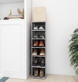 VidaXL Schoenenkast 27,5x27x102 cm bewerkt hout betongrijs