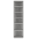 VidaXL Schoenenkast 27,5x27x102 cm bewerkt hout betongrijs