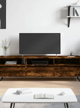 VidaXL Tv-meubel 150x30x44,5 cm bewerkt hout gerookt eikenkleurig