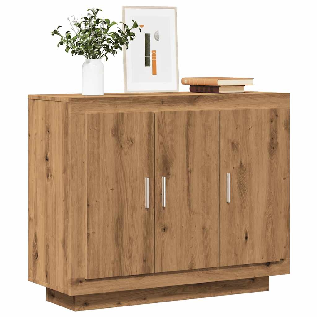 VidaXL Dressoir 92x35x75 cm bewerkt hout artisanaal eikenkleur