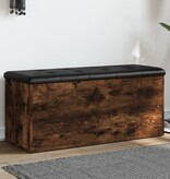 VidaXL Opbergbankje 102x42x45 cm bewerkt hout gerookt eikenkleurig