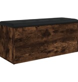VidaXL Opbergbankje 102x42x45 cm bewerkt hout gerookt eikenkleurig