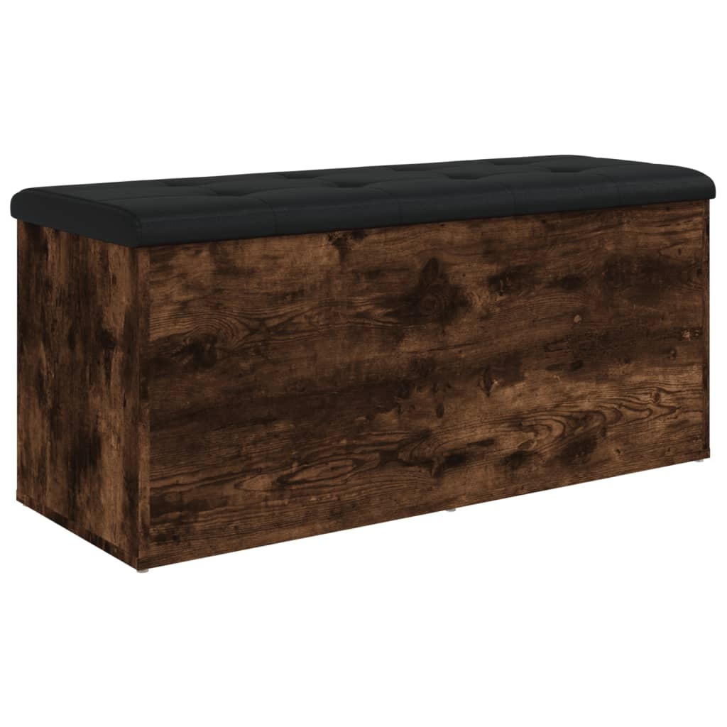VidaXL Opbergbankje 102x42x45 cm bewerkt hout gerookt eikenkleurig