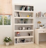 VidaXL Boekenkast/kamerscherm 100x30x200 cm massief grenenhout wit