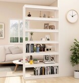 VidaXL Boekenkast/kamerscherm 100x30x200 cm massief grenenhout wit